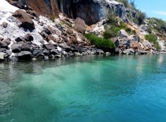 I tried to capture the contrasting colours of the sandy cliffs ans turquoise clear water